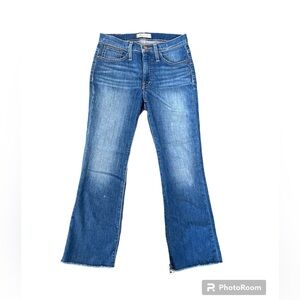 Madewell Jeans Women’s Cali Demi Boot Blue Denim Raw Hem 25P